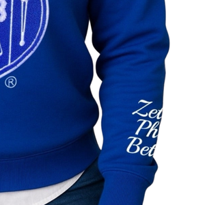 Sudadera de chenilla Zeta Phi Beta Blue Shield para mujer, jersey con escudo griego, bordado de hermandad, ropa informal - Product Image 3
