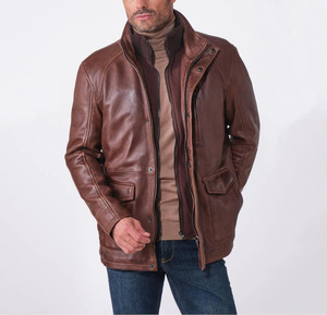 Chaqueta de Cuero Impermeable para Hombre, Marca Comfortex International, Estilo Moderno y Ajustado, la Más Vendida - Product Image 1