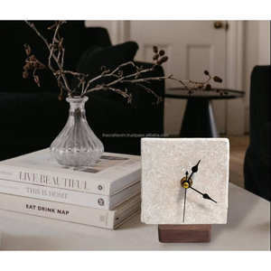 Reloj de Mesa Decorativo de Mármol Exclusivo TCE, Hecho a Mano, Decoración Interior Premium para Escritorio y Reloj, Modelo A-Raz-006 - Product Image 3