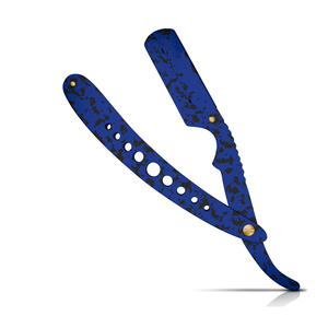 Navaja de Afeitar Recta de Mármol Azul Premium, Navajas de Afeitar Plegables de Acero Inoxidable, Herramientas Profesionales para el Cuidado de la Barba en Salón - Product Image 1