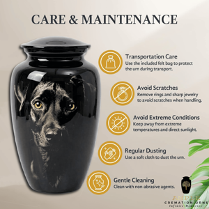 โกศบรรจุอัฐิสัตว์เลี้ยงสำหรับสุนัข ปรับแต่งสีได้ สำหรับอัฐิผู้ใหญ่  วัสดุอะลูมิเนียมเคลือบเงา ขนาด 220 คิวบิกอินช์ เป็นมิตรกับสิ่งแวดล้อม ทนทาน สมจริง - Product Image 2