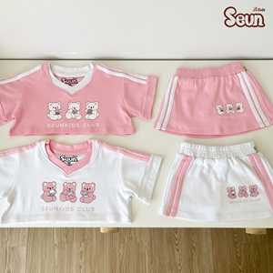 Conjunto de Falda de Verano para Niñas SeunKids, 100% Algodón, Tejido de Canalé, Ropa Casual Suave, Hecho en Vietnam - Product Image 3