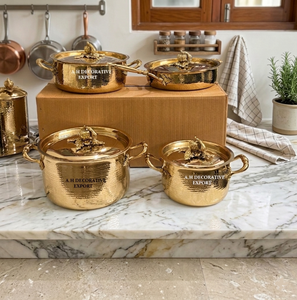 Elegant Silver Hammered Kitchenware <b>Set</b> Designer Cooking Pan & Pots with Pumpkin Lids High-End 4-Piece Gift <b>Cookware</b> for Kitchen - Product Image 5