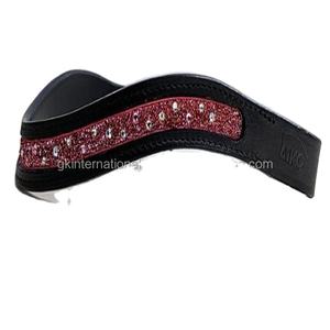 แถบคิ้วหนังวัวลายหนังม้าประกายฝังด้วยคริสตัลแบรนด์สายรัดคิ้วช่องเปล่าเย็บขอบ - Product Image 1