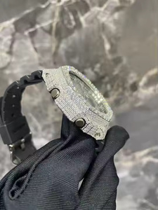 Reloj de Pulsera de Cuarzo de Lujo con Diamantes de Imitación Moissanite, Estilo Hip Hop, para Hombre, Poligonal, Analógico - Product Image 5