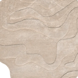 <b>Round</b> Beige Viscose Handmade Rug Luxury Soft Area <b>Carpet</b> with Elegant Textured Design for Living Room Bedroom Lounge Modern Home - Product Image 3
