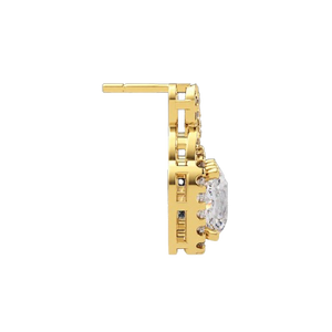 <b>Infinity</b> Dangle Halo Earrings 14K 18K Gold Cushion Cut Lab Grown Diamond 2.00 ctw IGI Certified Luxury Bridal Wedding Earring - Product Image 4