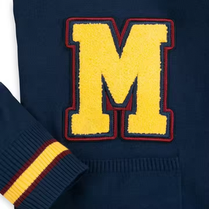Autumn/Winter Custom Front <b>Men's</b> School College Patch <b>Cardigan</b> Uniform HBCU Letterman Knit Acrylic Double Breasted Breathable - Product Image 3