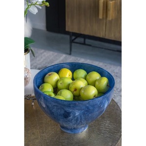 Plat de service décoratif en résine fait main, aspect marbre poli bleu profond, vaisselle personnalisable pour fêtes, moulage sur mesure - Product Image 2