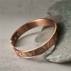 SOFIYA CRAFT Brazalete Abierto de Cobre Antiguo Martillado, Pulsera Ancha Geométrica para Mujer, Joyería de Moda, Regalo - Product Image 5