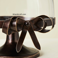 Offre Spéciale : Présentoir à Gâteaux et Cupcakes 4 Pièces en Métal Bronze Vintage avec Dôme en Verre, Plateau CLOCHETTE ROSETTE, Qualité Alimentaire, Personnalisable pour Mariages et Fêtes