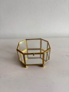 gold glass jewelry box beautify rose <b>mirrored</b> jewelry makeup organised - Product Image 5