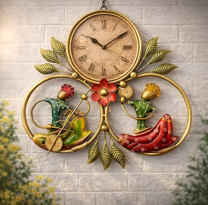 Elegant flower shaped metal wall clock with a stunning gold finish adds luxury to any room, available at wholesale prices. - Product Image 4