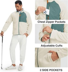 Softshell <b>jacket</b> <b>Men's</b> <b>jacket</b> Premium <b>Men</b>’s Cream Sherpa Fleece <b>Jacket</b> with Contrast Teal Utility Chest Pocket and Vibrant - Product Image 6