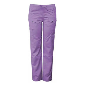 Women's <b>Purple</b> V-Neck <b>Scrub</b> Set Woven Polyester Hospital Uniform Pants Top Two Piece Medical Workwear - Product Image 5
