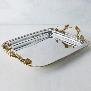 Plateau de service en métal doré de luxe, personnalisé, en aluminium, de haute qualité, pour hôtel, restaurant, rangement décoratif, prix avantageux, vente en gros - Product Image 1