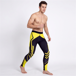 <b>Men's</b> High Elastic Quick Dry <b>Compression</b> <b>Tights</b> Breathable Solid Base Spandex/Polyester Elastic Waist Full Length - Product Image 6