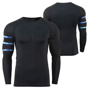 Men's Full Sleeve Rash Guard Black <b>Compression</b> <b>Shirt</b> Quick Dry Polyester For Adults - Product Image 2