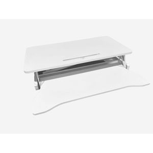 จอภาพคู่32นิ้วสีขาวแล็ปท็อปเวิร์กสเตชันปรับความสูงได้แบบ dual-Stand Riser กว้างแป้นพิมพ์โต๊ะสำนักงาน - Product Image 4