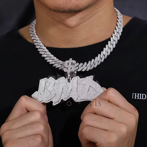 Colgante Personalizado con Nombre BMD, Chapado en Oro de 18K, Latón, Unisex, Estilo Rapper, Joyería Fina, Colgantes y Dijes - Product Image 3