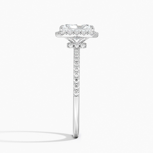 Anillo BOJ 0100 con Corte Radiante, Plata 925, Engaste de Puntas con Halo, Anillo Solitario con Diamante de 2ct, Color D, VVS1, Moissanita Certificada por GRA - Product Image 3