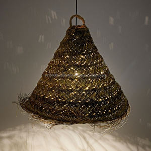 Abat-jour en jonc de mer fait main, style bohème, écologique, pour plafonnier, décoration intérieure et extérieure, fabriqué au Vietnam - Product Image 4