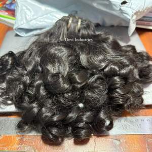 Extensions de cheveux naturels indiens ondulés bouclés vierges noirs pour femmes - Product Image 6