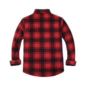 Wholesale Men's High Quality <b>Flannel</b> Shirt Hoodie Casual Plaid <b>Jacket</b> Standard Weight Outerwear Streetwear Windproof Front Logo - Product Image 2