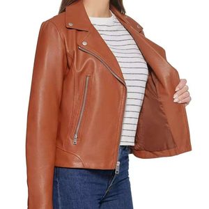 Premium Women <b>Leather</b> <b>Jacket</b> Woven Breathable Custom Stylish Design OEM Bulk Manufacturing Service - Product Image 4