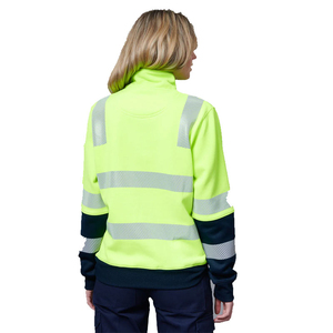 Sweat-shirt à capuche haute visibilité, 1/2 zip, bande réfléchissante segmentée, veste de sécurité en polaire, vêtements de travail, manches longues - Product Image 4