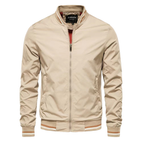 Blouson bomber léger et respirant pour homme, à col montant, avec logo sur le devant, poches zippées, coupe-vent pour l'automne, style décontracté