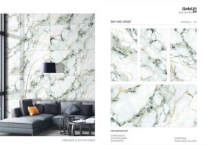 Azulejos de porcelana de lujo para interiores, superficie dorada de alto brillo, 60x120cm, 600x1200mm, tamaño 24x48, para decoración de paredes modernas - Product Image 4