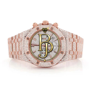 Reloj de Pulsera Briva de Cuarzo Analógico con Cronógrafo, Caja Cuadrada, Correa de Acero Inoxidable Marrón, Bisel Brillante en Oro Rosa, Cristal de Lujo - Product Image 3