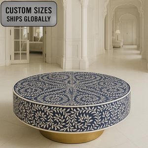 Mesa de Centro de Diseño Moderno con Incrustaciones de Hueso, Ecológica, Hecha a Mano, Duradera, Personalizable, para Hogar, Hotel, Sala de Estar, Natural - Product Image 3