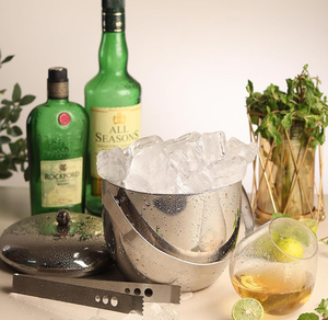 Cubo de Hielo de Lujo de Doble Pared de Acero Inoxidable con Pinzas |   Acabado Espejo |   Cubo de Hielo para Bar de Hotel para Fiestas - Product Image 4