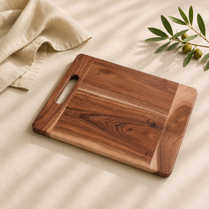 Tabla de cortar de madera de acacia sostenible de primera calidad, bloque de madera maciza duradero para cortar carne y verduras en la cocina a bajo precio. - Product Image 4
