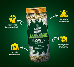 Jasmine <b>Tea</b> | FOR SLIMMING BODY & STRESS RELIEF | Non Bitter, Farm Fresh, Caffeine Free, Herbal <b>Tea</b> Flower Based 30gm - 30 Cups - Product Image 3
