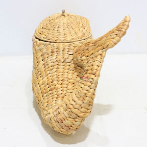 Panier de rangement chic et écologique pour baleines en jacinthe d'eau, forme animale unique pour l'organisation de jouets de pépinière - Product Image 5