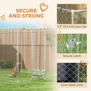 Grande Recinto per Cani in Rete Metallica Zincata con Copertura Impermeabile Anti-UV 6m x 2.3m x 2.3m per Cani di Taglia Media e Grande - Product Image 5