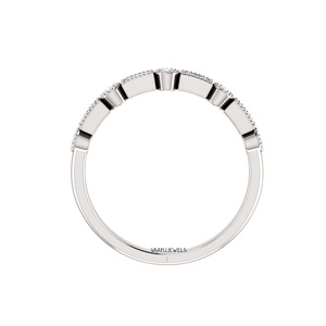 Trendy Luxury Lab Grown Diamond <b>Ring</b> | Baguette & Round Diamond <b>Band</b> |Available in 925 Silver & 10K,14K,18K Solid Gold <b>ring</b> - Product Image 4