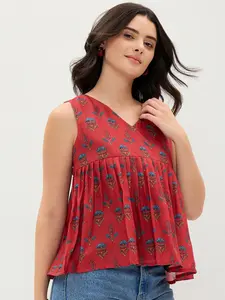 Top Svasato con Scollo a V <span class=keywords><strong>in</strong></span> Cotone Stampato di Alta Qualità per Donna, Look Elegante per Feste Casual e Uso Quotidiano a Prezzo Export - Product Image 3