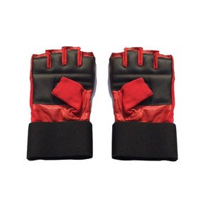 <b>Red</b> Half Finger Racing Gloves With Adjustable Wrist Strap And Non Slip Design For Outdoor Activities Unisex Leather Gloves - Product Image 6