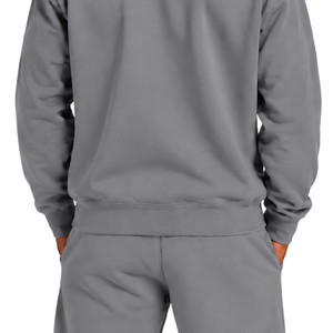 Sweat-shirt gris moyen pour homme, col rond, manches longues, pull décontracté en polaire, logo personnalisé, streetwear, vêtements de sport d'hiver, vente en gros - Product Image 5
