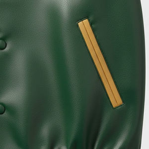 แจ็คเก็ตเบสบอลปักลายเชนิลล์หนังแท้พร้อมโลโก้สั่งทำพิเศษสำหรับผู้ชาย แจ็คเก็ตวาร์ซิตี้แขนหนังแบบวินเทจ - Product Image 3