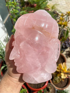 Rose Quartz <b>Buddha</b> <b>Head</b> Statue Hand Carved Crystal Sculpture OEM ODM Manufacturer Environmentally Friendly Feng Shui Religious - Product Image 2