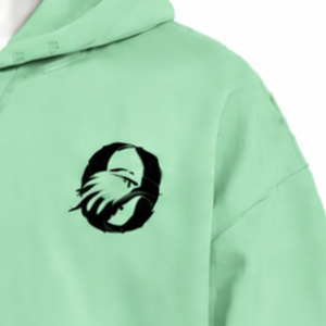 <b>Mint</b> <b>Green</b> Embroidered Border Hoodie Oversized Pullover Sweatshirt Decorative Hem Cuffs Kangaroo Pocket Casual Streetwear <b>Top</b> - Product Image 5
