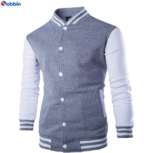 Chaqueta Varsity Bobbin de Alta Calidad, Personalizada, Ecológica, con Revestimiento Frontal Cortavientos, Gruesa, con Mangas de Cuero y Lana, Informal, para Invierno - Product Image 4