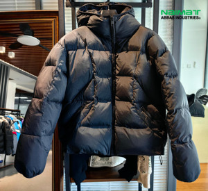 Wash Denim Fabric Puffer <b>Jacket</b> Men Classic Jean Texture Thick Padded Bubble Coat Streetwear Outwear - Product Image 5