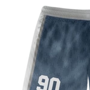 Shorts de lacrosse unisexe gris et blanc en polyester léger, uniforme sportif, vêtements d'entraînement pour équipe - Product Image 4