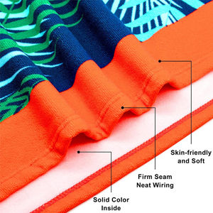 Serviette de plage de luxe imprimée absorbante de haute qualité, résistante à la décoloration, tissu doux, idéale pour les vacances d'été et la détente en bord de mer - Product Image 4